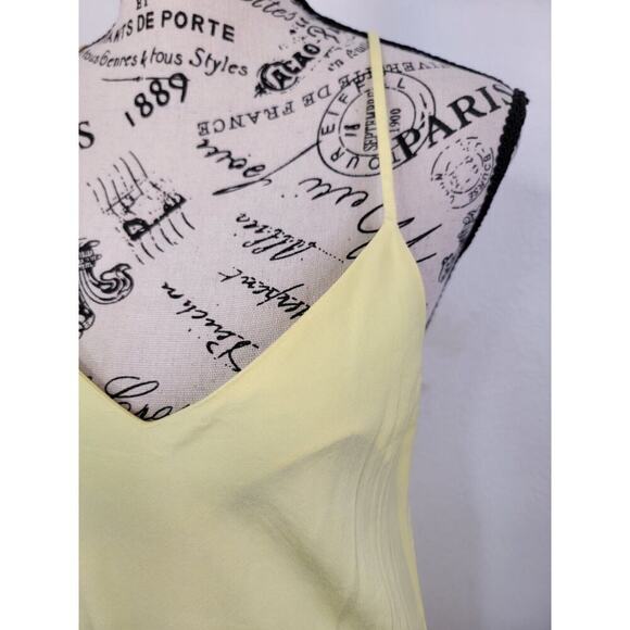 Bcbg Max Azria Iris Yellow Slip Maxi Dress Sz Small EU 40 V Neck Long Nwt - Picture 4 of 13